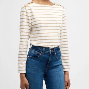 Veronica Beard Hovey Striped Long Sleeve Top